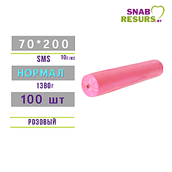 Простыни sms 70*200 НОРМАЛ,100шт рул.,розовый