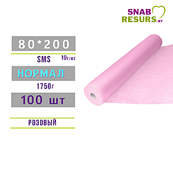 Простыни sms 80*200 Нормал в рул.100шт, розовые