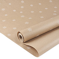 Упаковочная бумага (0,58х10 м) Снежинки белые