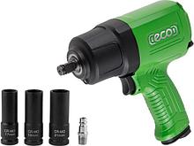 Пневмогайковерт 1/2" ECO AIW-1300S (1100 Нм; Ударный мех-м: twin hammer; 198 л/мин; 7800 об/мин; Макс. резьба: