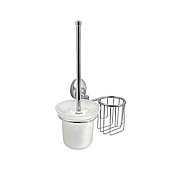 Туалетный ершик и держатель дезодоранта  Solinne 16162, хром, стекло-сатин