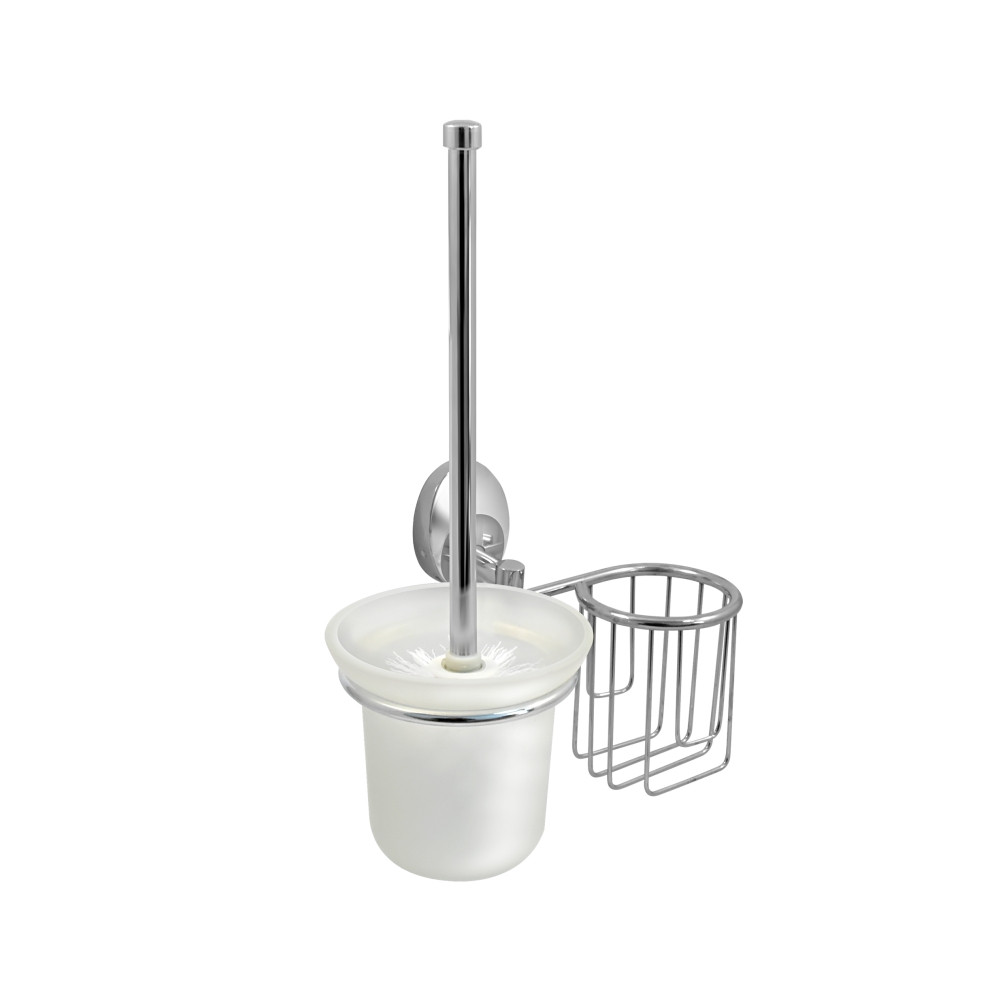 Туалетный ершик и держатель дезодоранта Solinne Modern 16162 , хром, стекло-сатин