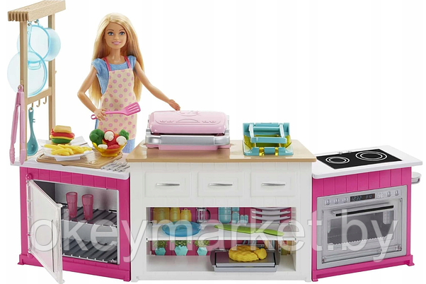 Игровой набор Barbie Супер кухня с куклой Barbie GWY53, фото 3