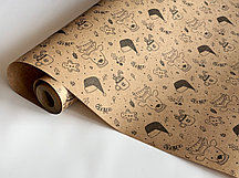 Упаковочная бумага (0,58х10 м) Рождественская, черная