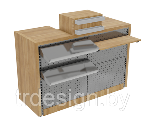 Кассовый стол Фасоль 2.0 с перфорированной панелью