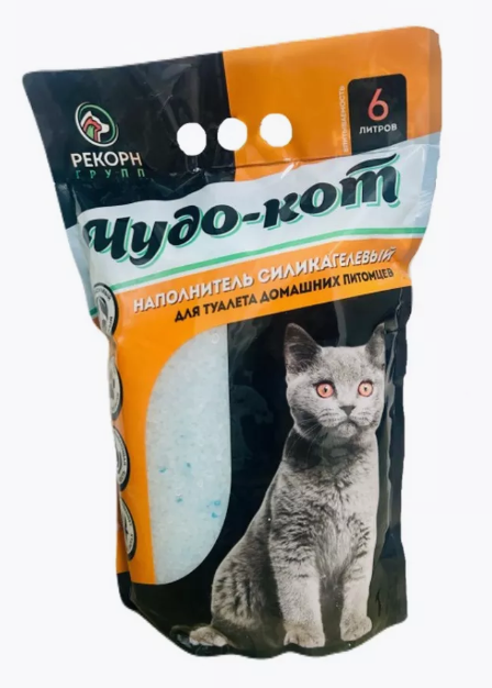 Силикагелевый наполнитель "Чудо Кот" для кошек 6 л.