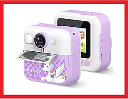 Детский фотоаппарат моментальной печати, детская фотокамера с принтером
