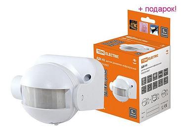TDM Китай Датчик движения  настенный  ДДС-02 1100Вт, 5-480с, 12м, 5+Лк, 180гр, IP44, TDM