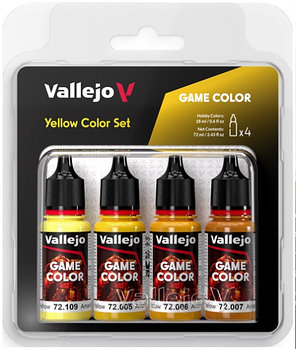 Набор акрила Game color желтые цвета 4х18мл, VALLEJO, Испания