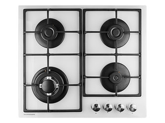 Панель варочная газовая NORMANN BHG-6450A (белый) (4 конф., WOK, закал.стекло, газ-контроль, пьезопо