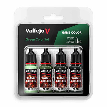 Набор акрила Game color GREEN 4х18мл, VALLEJO, Испания