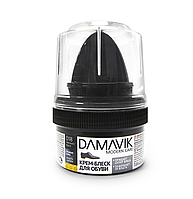 Дамавик крем-блеск для обуви с губкой черный 50мл
