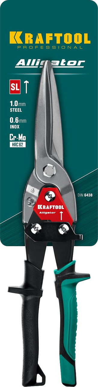 KRAFTOOL Alligator, 290 мм, прямые удлинённые ножницы по металлу