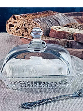 Масленка с ножом в под.уп.стеклянная  Lenardi 200-106