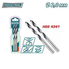 Сверло по металлу HSS 2 мм TOTAL TAC1200024 (2 шт)