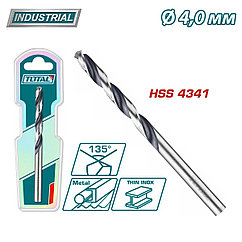 Сверло по металлу HSS 4 мм TOTAL TAC1200404