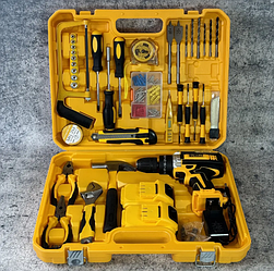 Дрель-шуруповерт DeWalt с набором инструментов в кейсе