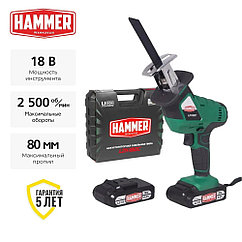 Пила сабельная аккумуляторная Hammer LZK18DC