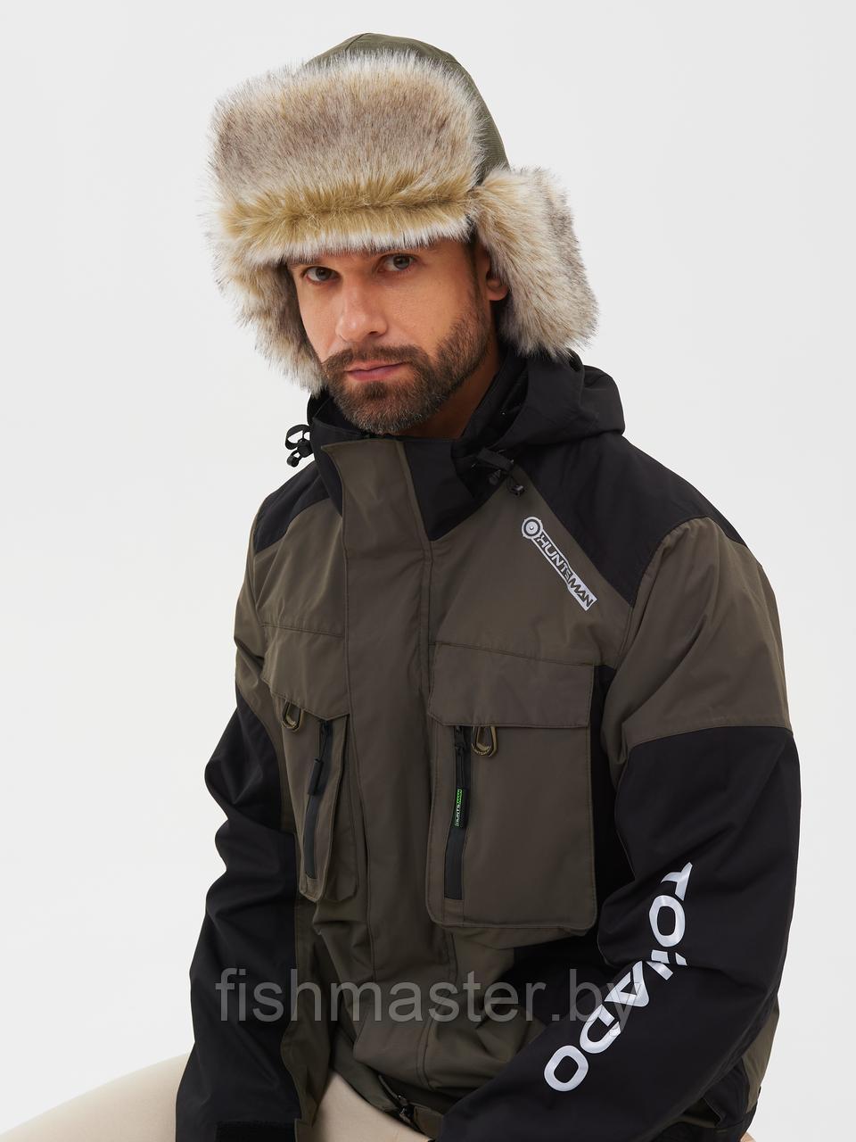 Шапка ушанка зимняя HUNTSMAN Горка-Люкс Хаки Исландия 58-60