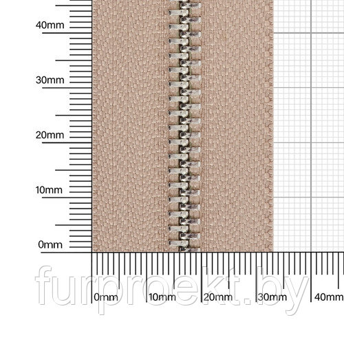 Молния № 5 металл-ая двухсторонняя никель полир 308 беж М
