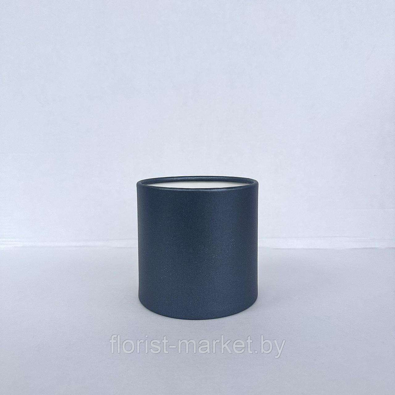 Коробка шляпная перламутровая, D10/H9,5 см, черный