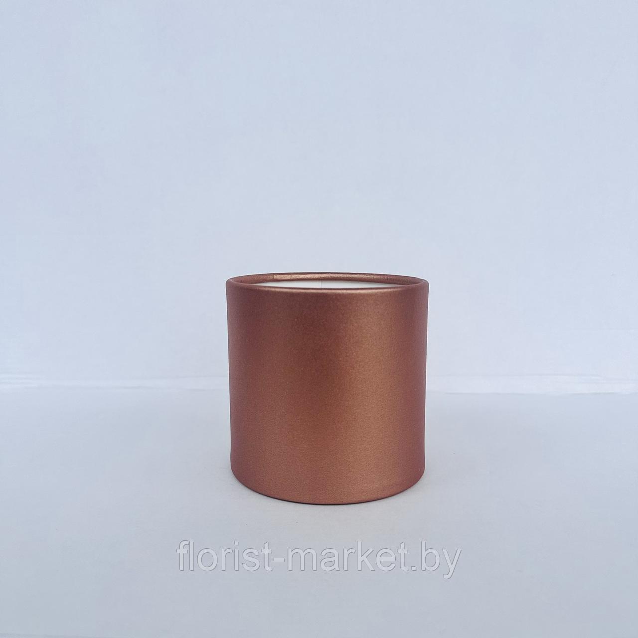 Коробка шляпная перламутровая, D10/H9,5 см, бронза