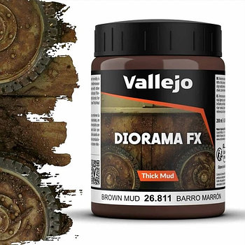 Паста для диорам Diorama FX имитация коричневой грязи, Vallejo