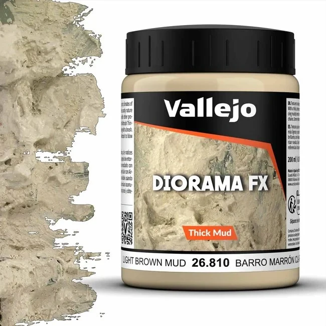Паста для диорам Diorama FX имитация светло-коричневой грязи, Vallejo