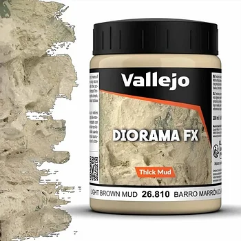 Паста для диорам Diorama FX имитация светло-коричневой грязи, Vallejo