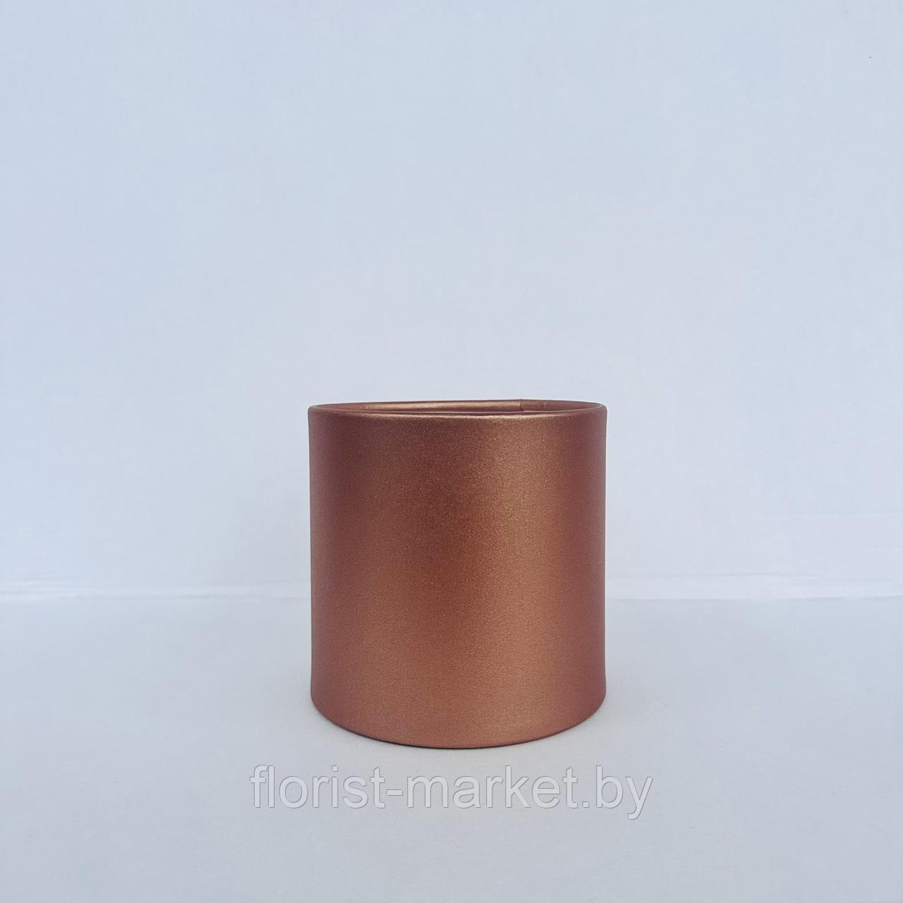 Коробка шляпная перламутровая, D12/H11,5 см, бронза