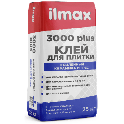 Ilmax 3000 plus (25кг) растворная смесь сухая облицовочная для внутренних и наружных работ, фото 2