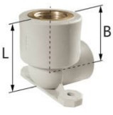 Отвод 90° с ушками PP-R с РВ - 20 Rp1/2" Kan-Therm