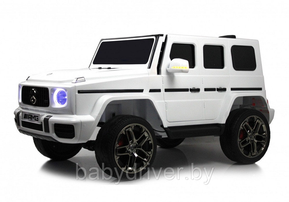 Детский электромобиль RiverToys Mercedes-AMG G63 G111GG (серый глянец) Двухместный Полноприводный Лицензия