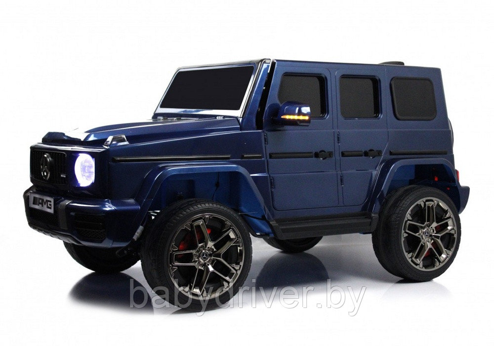 Детский электромобиль RiverToys Mercedes-AMG G63 G111GG (синий глянец) 24V Двухместный Полноприводный Лицензия