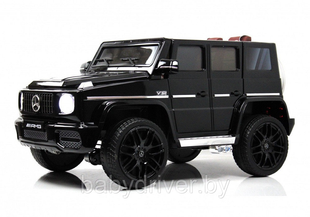 Детский электромобиль RiverToys Mercedes-Benz G65 E111EE (черный глянец) Полноприводный