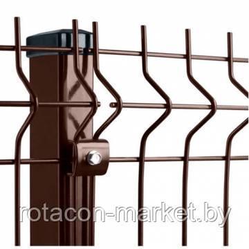 Столб  h2,2-2,7м 60х40 ОЦ+ППл RAL8017 (коричневый цвет)