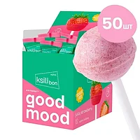 Леденец на палочке Ksilibon Lollipop 50 штук. Вкус клубника