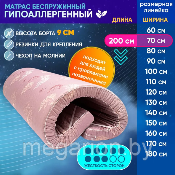 Матрас-Топпер Гипоаллергенный 70х200 см