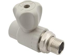 Кран шар. ПП для радиатора 20х1/2", сер. FV Plast