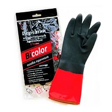 Перчатки хозяйственные КонтинентПак BiColor черн-красные р-р XL