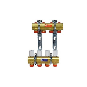 Коллектор сборный Giacomini 1x3/4"E /4 с отсечными клапанами и ручными вентилями (R553EY004)