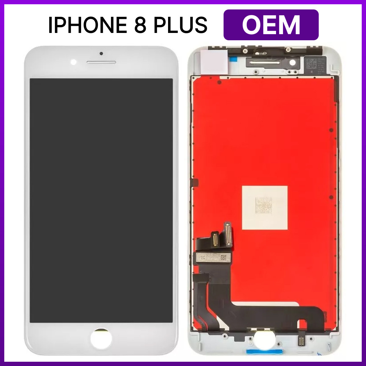 Экран Apple iPhone 8 Plus, белый (с тачскрином и рамкой)