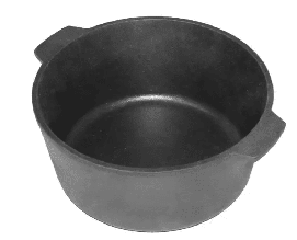 Кастрюля чугунная со шлифованным дном, 8 литров (+ крышка-сковорода)