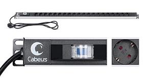 Блок розеток для 19" шкафов 16А Cabeus PDU-16-20S-B 20 розеток