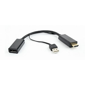 Cablexpert Конвертер HDMI- DisplayPort HD19M+USBxHD20F, черный (DSC-HDMI-DP)