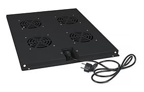 Вентиляторный модуль потолочный для шкафов Cabeus TRAY-80-BK 4 вентилятора черный