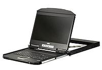 Консоль КВМ ATEN 18.5" Ultra Short Depth Single Rail WideScreen LCD Console (USB,VGA, 1366x768)
