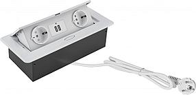 Розетка Cactus CS-SOCKET-EU/USBA-WH, для столешницы, белый