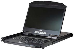КВМ консоль ATEN 18.5" 8-Port PS/2-USB VGA Single Rail WideScreen LCD KVM Switch (CL3108NX-ATA-RG)