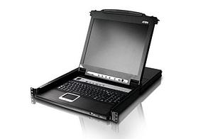 КВМ переключатель ATEN 19" 1-Local/Remote Share Access 16-Port Multi-Interface Cat 5 Dual Rail LCD KVM over IP